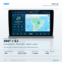 Pantalla Android Para Auto with QLED Display KSOY-06 GPS Navigator RCA Output With Reversing Aid Backup Camera