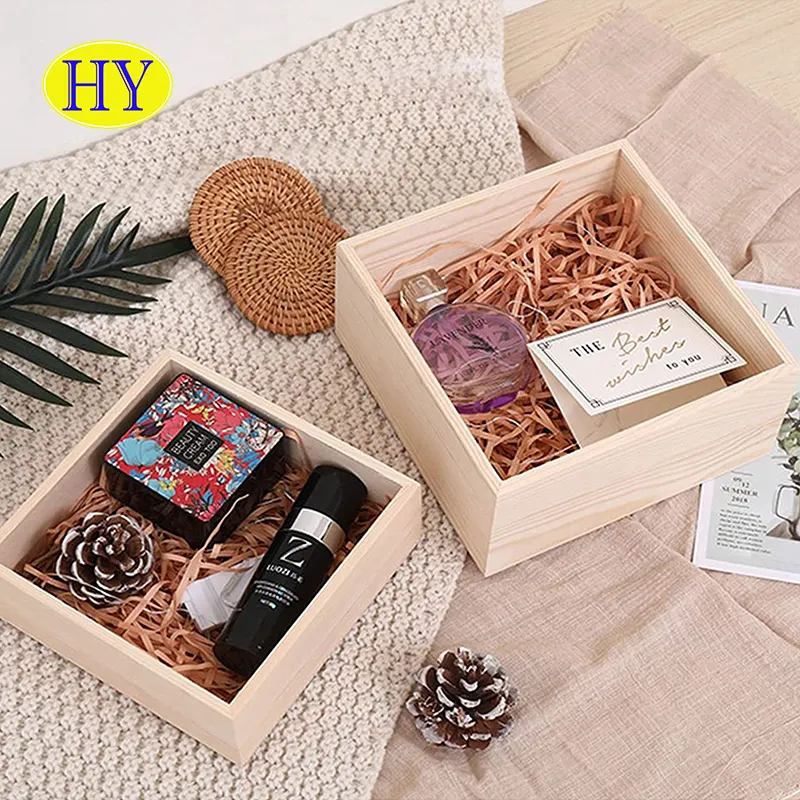 Custom Factory Wholesale Unfinished Bamboo Packaging Wood Office Storage Box For Gift