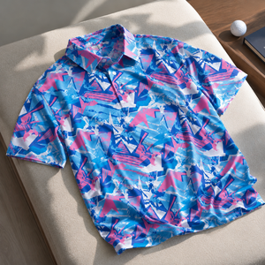 Polo pour homme à imprimé géométrique, décontracté, à manches courtes, design de t-shirt de golf, 88% polyester, 12% élasthanne, 150GSM, en stock, vente en gros - Product Image 5