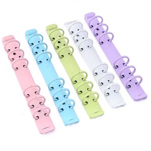 金属リングバインダーメカニズムA6ノートブックMacaronカラークリップバインダークリップ