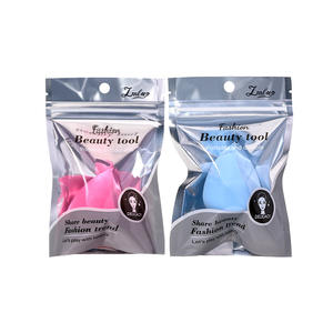 Éponge de maquillage Lmltop en forme de goutte d'eau, pack individuel, polyuréthane hydrophile, rose et bleu, outil de beauté pour usage sec et humide - Product Image 1
