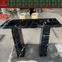 Table console en marbre Nero Marquina de luxe GOLDKING, meubles modernes pour entrée, fabrication sur mesure OEM ODM