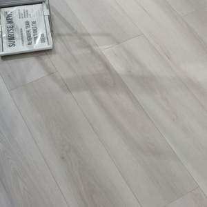 Durable 12mm Laminate Flooring <b>Waterproof</b> Fire Retardant Grey Laminate Wood Flooring Easy to Clean <b>Light</b> Gray Laminate Flooring - Product Image 3