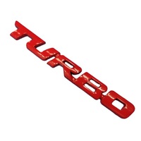 Autocollants RF Turbo pour voiture, badges en alliage de zinc, autocollants métalliques adhésifs à usage unique pour garde-boue arrière - Autocollants rouge, or, noir, argent