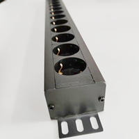 PDU 19 pouces en métal, unité de distribution d'alimentation 63A avec prises Schuko, multiprise horizontale pour montage en rack pour serveur réseau