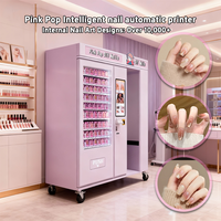 Distributeur automatique de press-on nails avec impression personnalisée, affichage numérique LED en verre trempé pour manucure et nail art, gestion basée sur le cloud