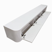 Meuble TV en bois Japandi beige R100 en gros, meuble TV de divertissement avec un grand espace de rangement