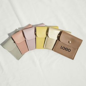 Pochette d'emballage pour bijoux en cuir personnalisée, sac anti-poussière avec logo, petit sac à bijoux en PU pour boucles d'oreilles, bagues, bracelets, colliers - Product Image 6