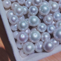 Perles d'eau douce rondes naturelles en vrac, 10-11 mm, blanches/roses/violettes, perles Edison avec trou percé pour la fabrication de bijoux