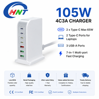 HNT Vente en gros Chargeur rapide universel 105W PD QC 7 ports Station adaptateur USB A+C pour iPhones Ordinateurs portables avec prise US EU UK AU