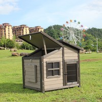 M   Vente en gros de niches pour chiens en bois massif embouti, de taille moyenne, petite et grande, imperméables, cage pour animaux de compagnie d'extérieur