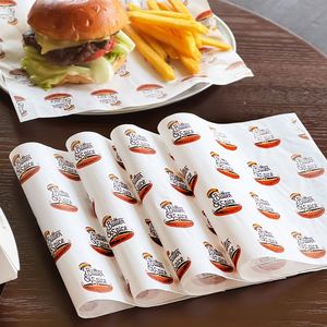 Customizable Food Grade <b>Biodegradable</b> Eco-Friendly Disposable Single Sided Grease Resistant Wrapping <b>Paper</b> for Burger Fries - Product Image 1