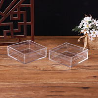 Boîte de rangement 11x11x4cm en acrylique, boîte de rangement pour booster Etb, boîte carrée en plastique, conteneur de rangement, bacs empilables pour cosmétiques