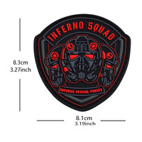 Listo para enviar: Parche de goma 3D de PVC con diseño de robot periférico de juego, insignia de moral, ideal para bolsas de fitness y gorras.