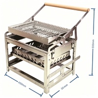 Acier inoxydable robuste 180 °   Barbecue à charbon de bois multifonctionnel Flip BBQ Grill pour poisson et viande