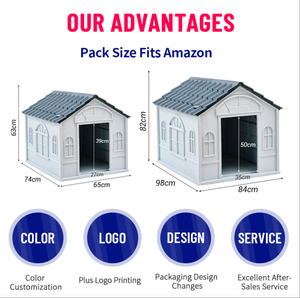 Solid Pattern Outdoor Kunststoff Hundehütte Alle Jahreszeiten Regen fest Großer Hunde käfig Knopf verschluss Sommer Abnehmbares Haustier käfig Haus - Product Image 6