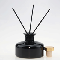 Bouteille diffuseur de parfum en verre vide ronde de 150 ml avec bouchon en liège, pot d'aromathérapie, récipient en verre pour huile parfumée DIY