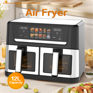 Freidora de Aire Digital Cuadrada de Acero Inoxidable con Doble Cesta de 12L, Electrodoméstico de Cocina Inteligente para <span class=keywords><strong>el</strong></span> Hogar con Ventana - Product Image 6
