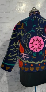 Latest Vintage Long Suzani velvet Jacket Women Elegant Casual Hand Embroidered Winter Coat Cozy <b>Cardigan</b> Dress Beach Free - Product Image 5