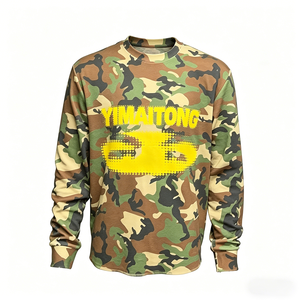 เสื้อยืดลายพรางทรงบ็อกซี่แขนยาวขนาดใหญ่พิเศษสำหรับผู้ชายแบบปรับแต่งได้ - Product Image 1