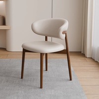 Chaise de salle à manger sans accoudoirs en cuir rembourré, style nordique moderne minimaliste, avec structure métallique, pour la maison, l'hôtel et la restauration
