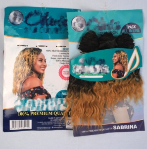 Nouveauté Personnalisation 3 Paquets d'Extensions de Cheveux Tissage <span class=keywords><strong>Sabrina</strong></span> 100% Qualité Premium Synthétique Tissage Bouclé Cheveux Similaire aux Cheveux Humains - Product Image 1