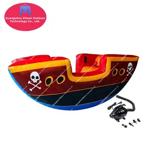 Grosir anak outdoor jungkat-jungkit-Hot Sale Air Sealed Inflatable Pirate Ship Toys Totter Air Seesaw Inflatable Viking Seesaw For Kids And Adults