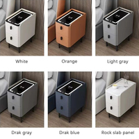 Table de chevet intelligente moderne avec 2 tiroirs, chargeur USB sans fil, verrouillage par empreinte digitale, lumière LED, mobilier de chambre d'hôtel