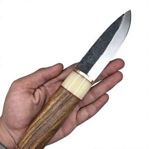 Couteaux Rajput de qualité industrielle personnalisables OEM, couteau de chasse à lame fixe en acier Damas, manche en bois, pointe tombante, 22 cm - Product Image 2