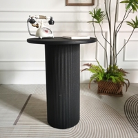 Table d'appoint portable INNOVA en bois noir au design européen moderne, décorative et durable, pour salon – Meuble pratique