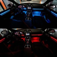 Lampu Ambient LED untuk Porsche Cayenne 958.1 958.2 2010 2011 2012 2013 2014 2015 2016 2017 Lampu Atmosfer 64 Warna di Pintu