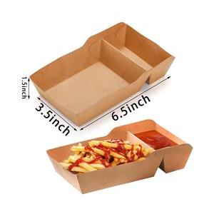 ถาดใส่กระดาษคราฟท์ <span class=keywords><strong>Nacho</strong></span> แบบใช้แล้วทิ้ง2ช่องแบบจาระบีทนทานสไตล์วินเทจ - Product Image 5