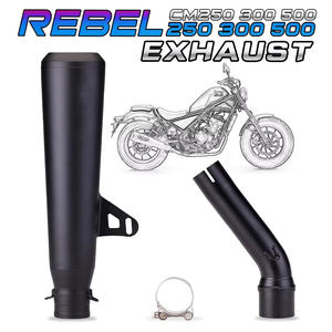 Tubo de Escape de Acero Inoxidable para Motocicleta <span class=keywords><strong>Honda</strong></span> Rebel1100 500 CMX500 2017 2018 2019 <span class=keywords><strong>2021</strong></span>, Estilo Caballero Negro - Product Image 5