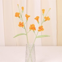 Ensemble de fleurs au crochet faites à la main, bouquet de fleurs artificielles tricotées avec vase pour la décoration de bureau, de la maison, de mariage, de fête, cadeau