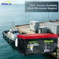 Batterie à décharge profonde robuste 24V 120AH LiFePO4 Marine avec BMS intelligent RS485, borne M8, 6000 cycles, durée de vie 10 ans, CE