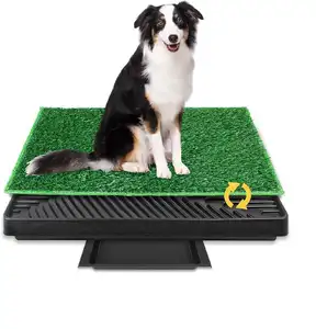 狗草宠物厕所室内/室外便携式便盆、人造草贴浴室垫和可洗小便垫，用于小狗训练