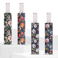 Parapluie pliant pour femme RST, nouveau modèle à imprimé floral, ouverture et fermeture automatiques, anti-UV, coupe-vent, 3 plis