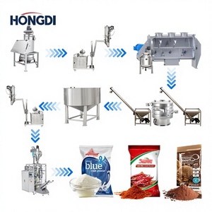 Système de conditionnement automatique HONGDI pour poudre de lessive et poudre alimentaire industrielle, avec ligne de mélange et ensachage - Product Image 1