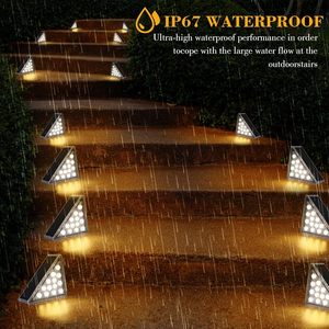 Luz Solar LED para Escaleras con Sensor de Movimiento, Iluminación Exterior para Terrazas, del Anochecer al Amanecer, Luces Solares para Escalones y Aceras - Product Image 2
