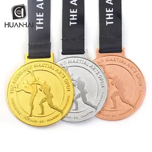 Benutzer definierte Gold Silber Bronze glänzend Metall geprägt Logo Neuseeland Taekwondo Kampfkunst Medaillen