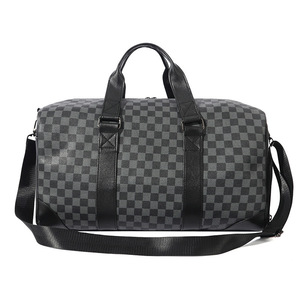 Bolsa de Viaje de PU para Hombre, Gran Capacidad, Personalizada, al por Mayor, Bolsa de Gimnasio Cruzada de Hombro, Patrón a Cuadros, Bolsa de Lona Moderna - Product Image 5