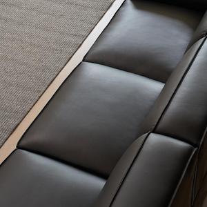 Canapé minimaliste italien à quatre places en bois massif de noyer noir première couche en cuir véritable style <span class=keywords><strong>nord</strong></span>-américain pour villa école - Product Image 4