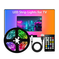 Bande LED d'ambiance TV 24G pour application musicale, éclairage d'ambiance TV USB coloré pour e-sport, 30 LED dimmables, stock transfrontalier disponible