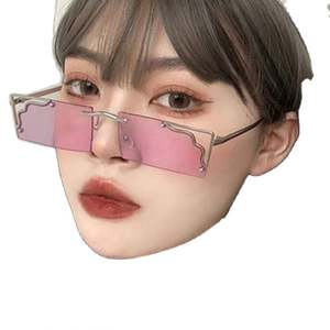 Lunettes de soleil tendance pour hommes et femmes, monture petite, métalliques, UV400, rectangulaires, nouvelle collection 2021, vente chaude - Product Image 3