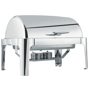 Chauffe-Plat Professionnel en Acier Inoxydable 9L avec Couvercle Roulant pour Buffet et Restauration Hôtelière - Product Image 1