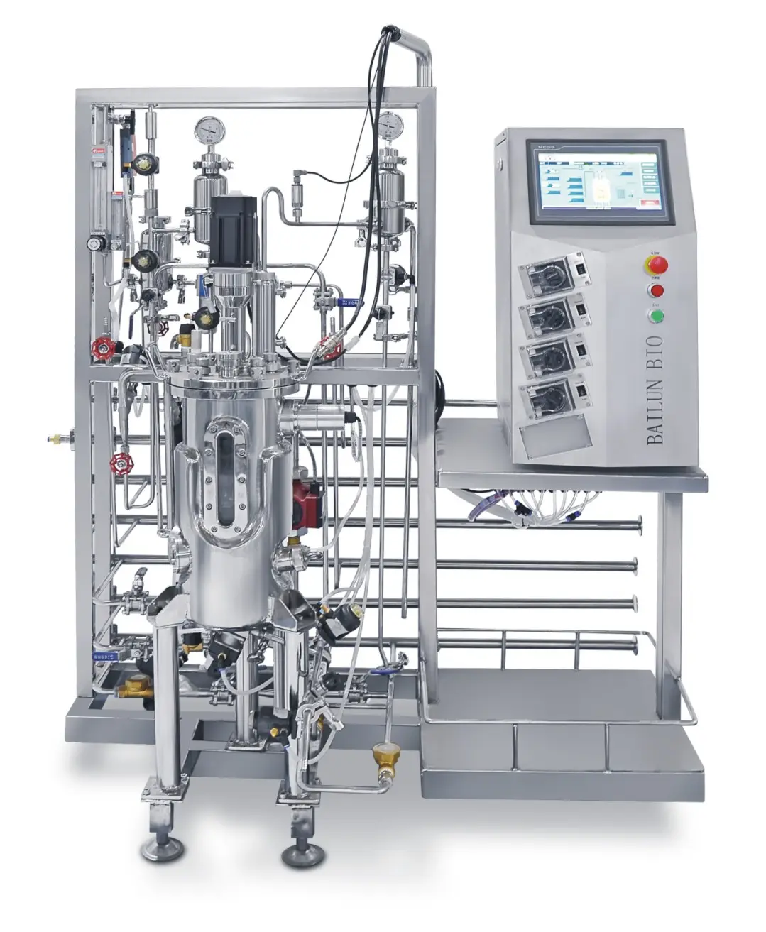 Tốt Nhất Bán 150L Ba Cơ Khí Khuấy Thép Không Gỉ Fermentor Bioreactor BLBIO-SJA Mà Là Điều Khiển Bằng Rotor Meter
