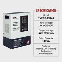 Régulateurs de tension automatiques monophasés 10KW, entrée 220V AC, stabilisateur de relais 90-280V AVR
