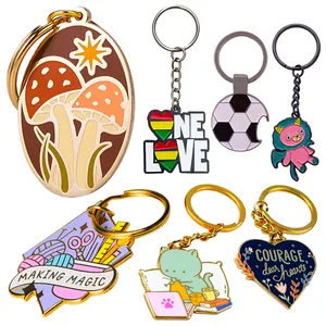 China Supplier Wholesale Souvenir Key Chain Custom Company Brand 2D 3D Logo Soft Hard Enamel Shapesd Metal Keychain