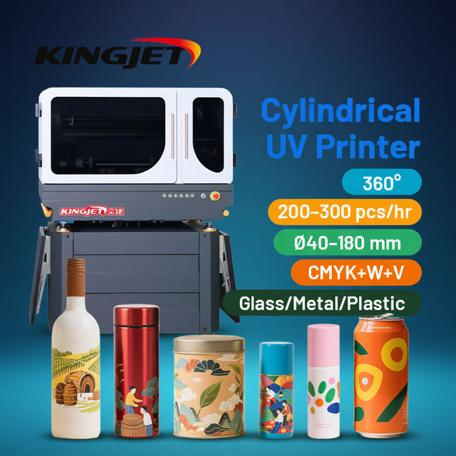 For Automatic UV Inkjet Cylinder Printer for Beer Bottles and Wine Glasses Flex Material New Industrial Production Machine