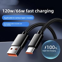 Kabel Data USB-C Super Cepat 10A 240W, Kabel Data Pengisian Cepat Tipe-C Anyaman, Kompatibel dengan Huawei//Vivo/Redmi